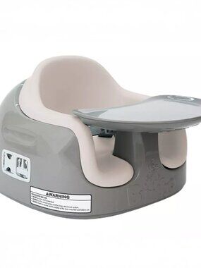 NEW Bumbo Infant Toddler Soft Foam Multi Seat w/Removable Tray Taupe on Breige